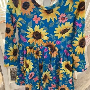 Little Sleepies Blue and Yellow Floral Kids Dress